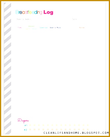 clean life and home freebie friday printable breastfeeding log 470378