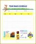 5 Snack Schedule Template for Baseball