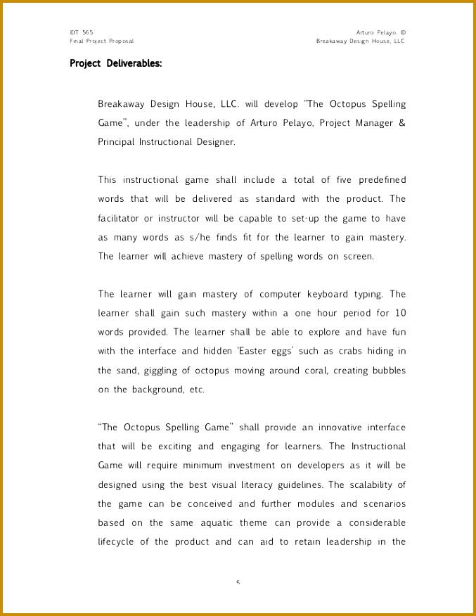 Sample Project Proposal Design Document 876677