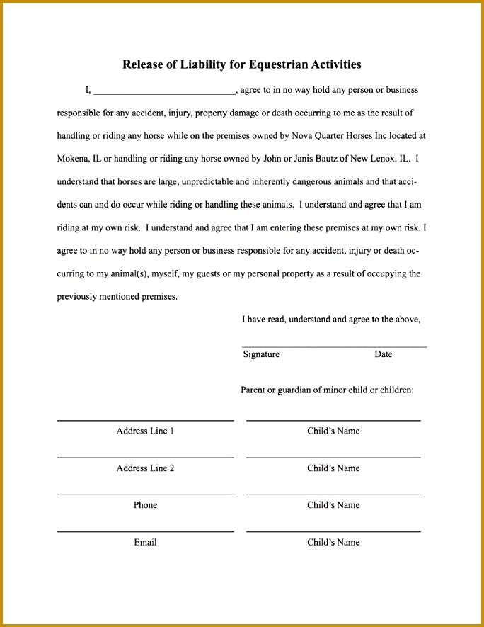Car Accident Release Liability Car Accident Form liability release letter 885684