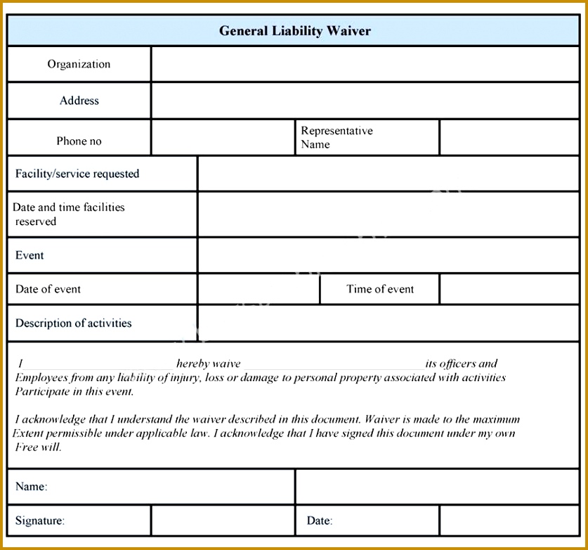 liability waiver form template 782837