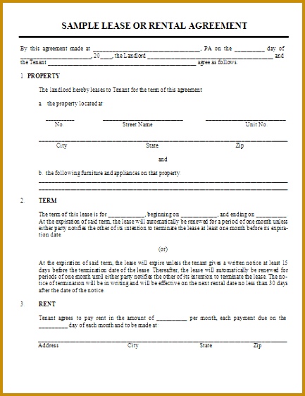 rental agreement sample 561433