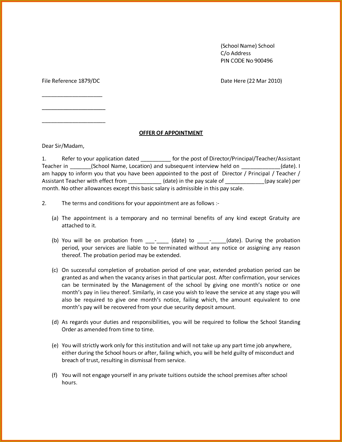 Letter of appointment format gallery letter samples format business letters what is a letter of appointment 15491200