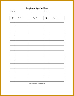 A sign in and sign out sheet to be used by multiple employees 338261
