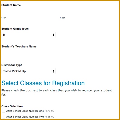 After School Enrichment line Registration Forms 465465