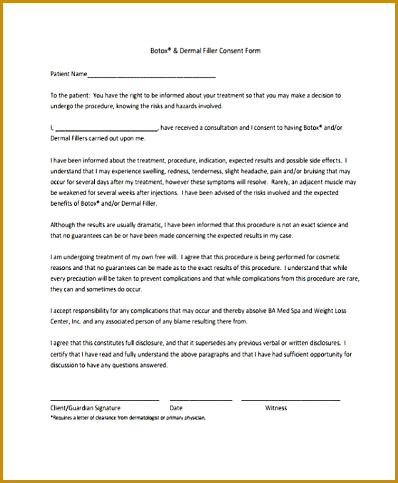 Sample Dermal Filler Consent Forms 7 Free Documents in Word PDF evjas Free Dermal Filler Consent Form 678558