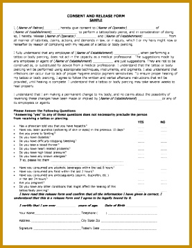 Tattoo Indemnity Form Template Fill line Printable Fillable jselg tattoo indemnity form template 358277