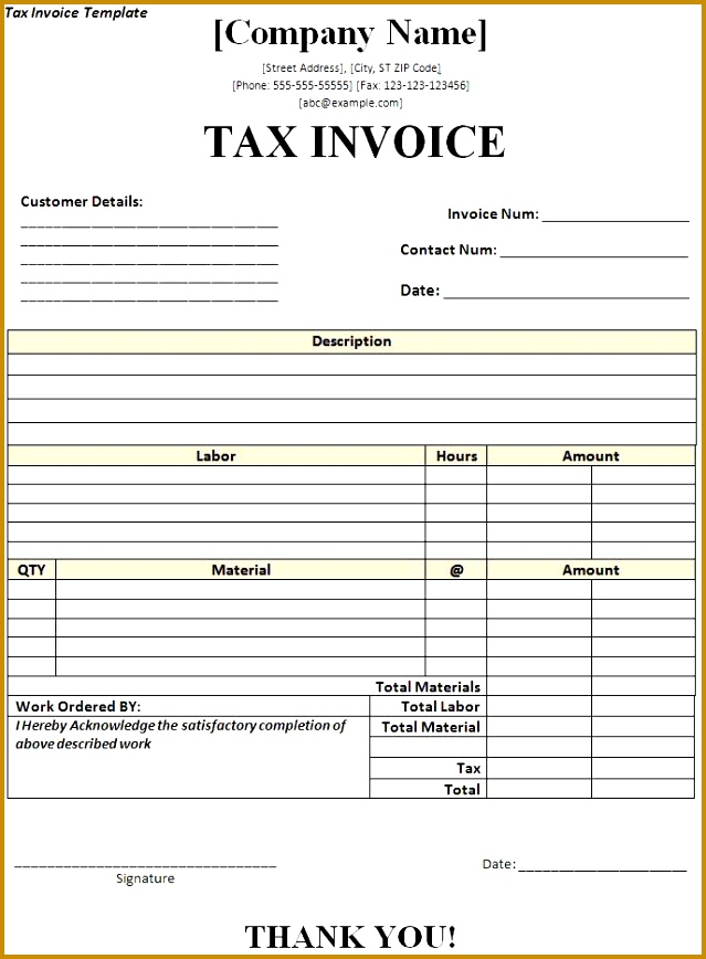tax invoice template 639868