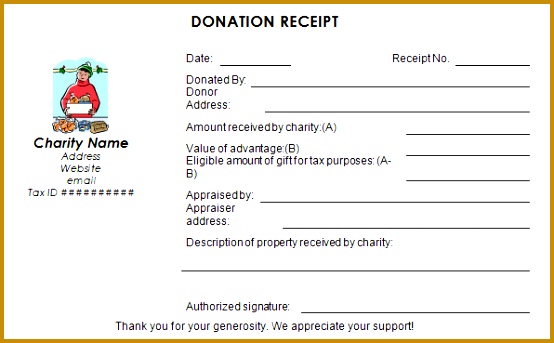Printable Donation Receipt Template 03 343554