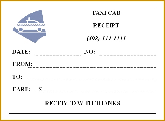 Printable taxi cab receipt 396539