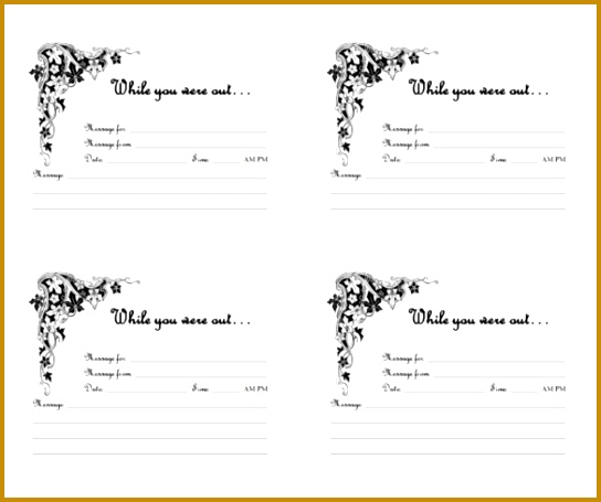 PDF Phone Message Template Free Download 544455