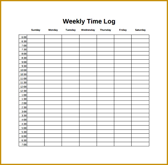 Weekly Work Log Template 548558