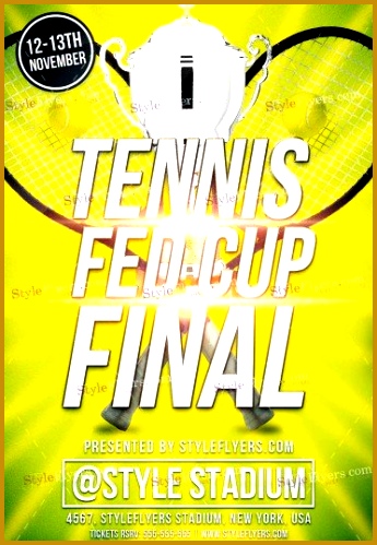 tennis fed cup final psd flyer template 499345