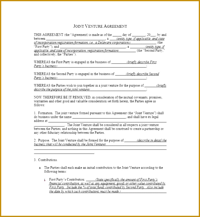 53 Simple Joint Venture Agreement Templates [pdf Doc] Template Lab 674731