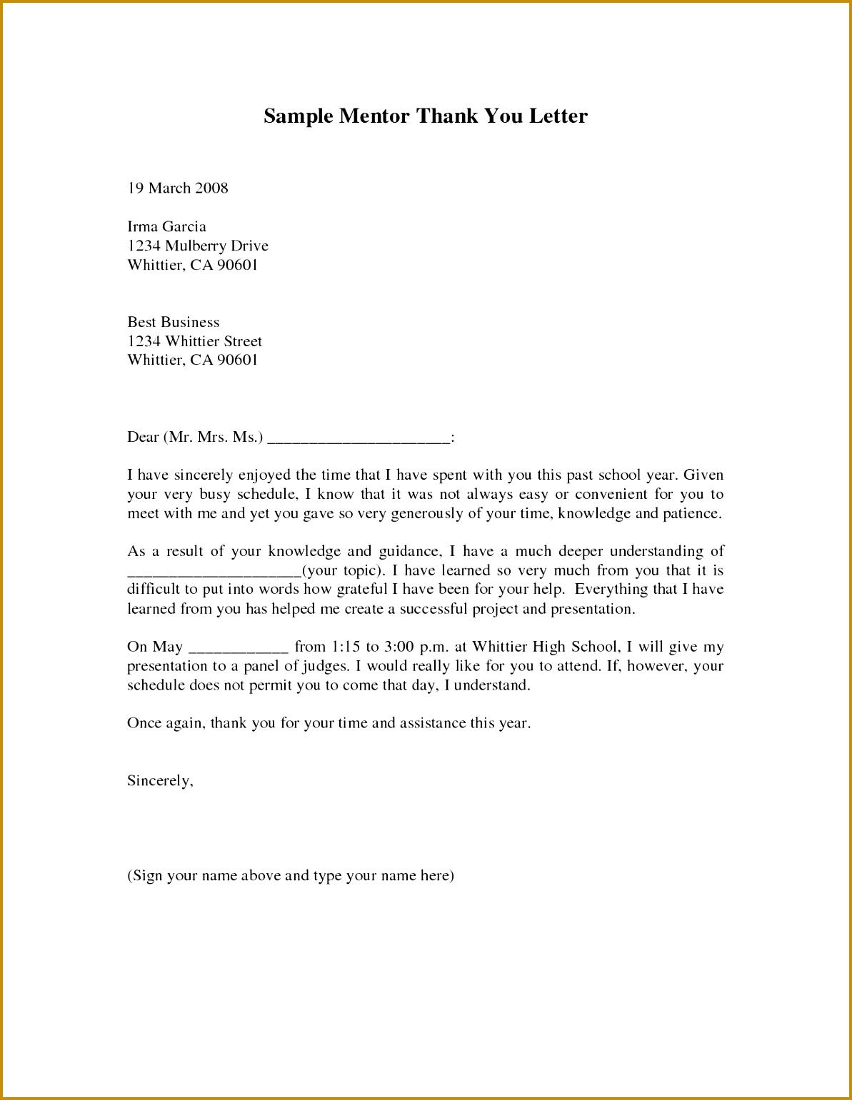 mentor thank you letterference letter sample mentor cover letter applying teaching job 15411193