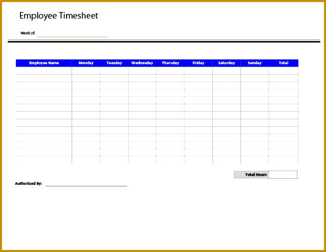 Timesheet Template PDF 503651
