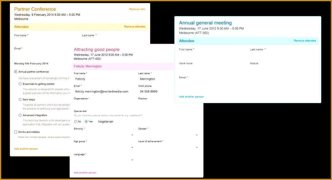 Customisable registration forms 6041116