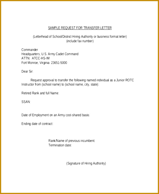 pany Transfer Request Letter Template 678558