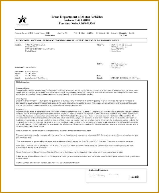 Purchase Order of Motor Vehicle 558678
