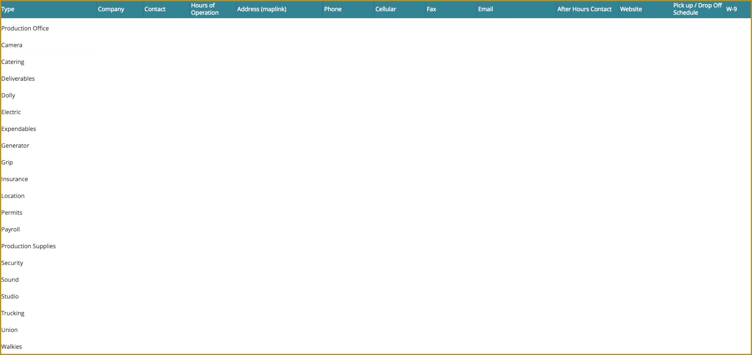 Vendor List Template StudioBinder 12222589