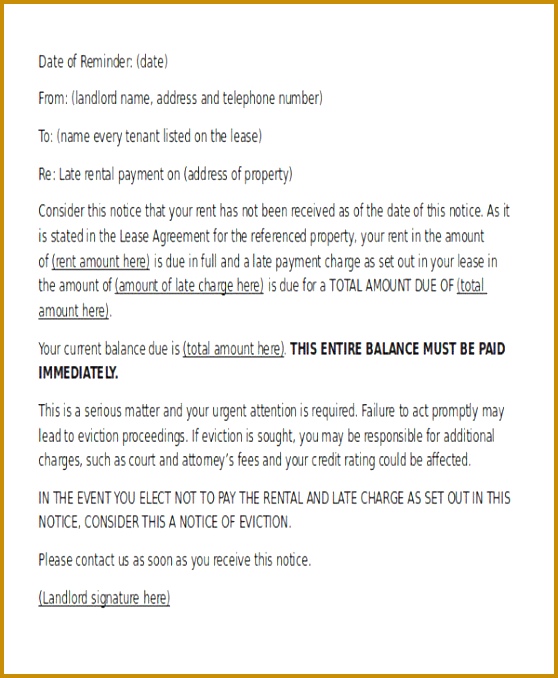 Warning Letter to Tenant for Late Payment 678558