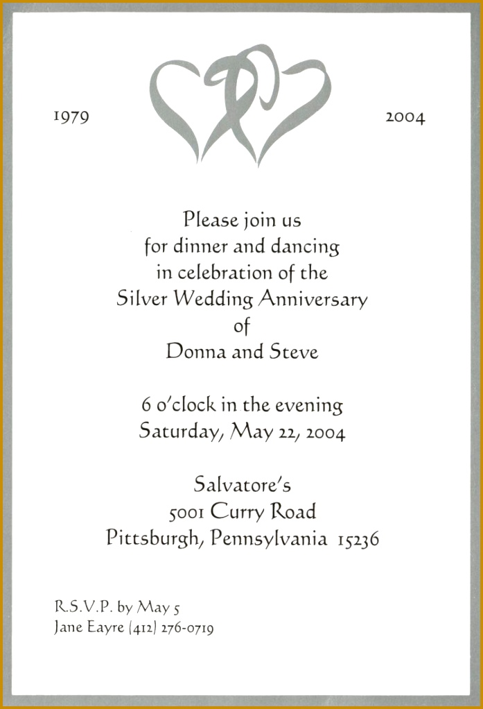 announcement template templates first wedding anniversary party invitation wording 1022697