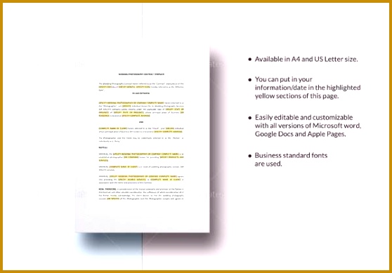 wedding photography contract template 389558