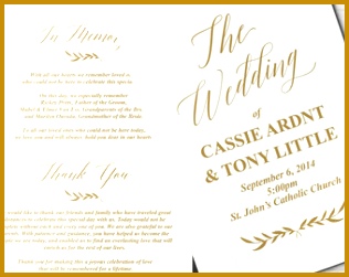 Gold Wedding Programs Wedding Program Template Wedding Program Instant Download Catholic Wedding Program 251316