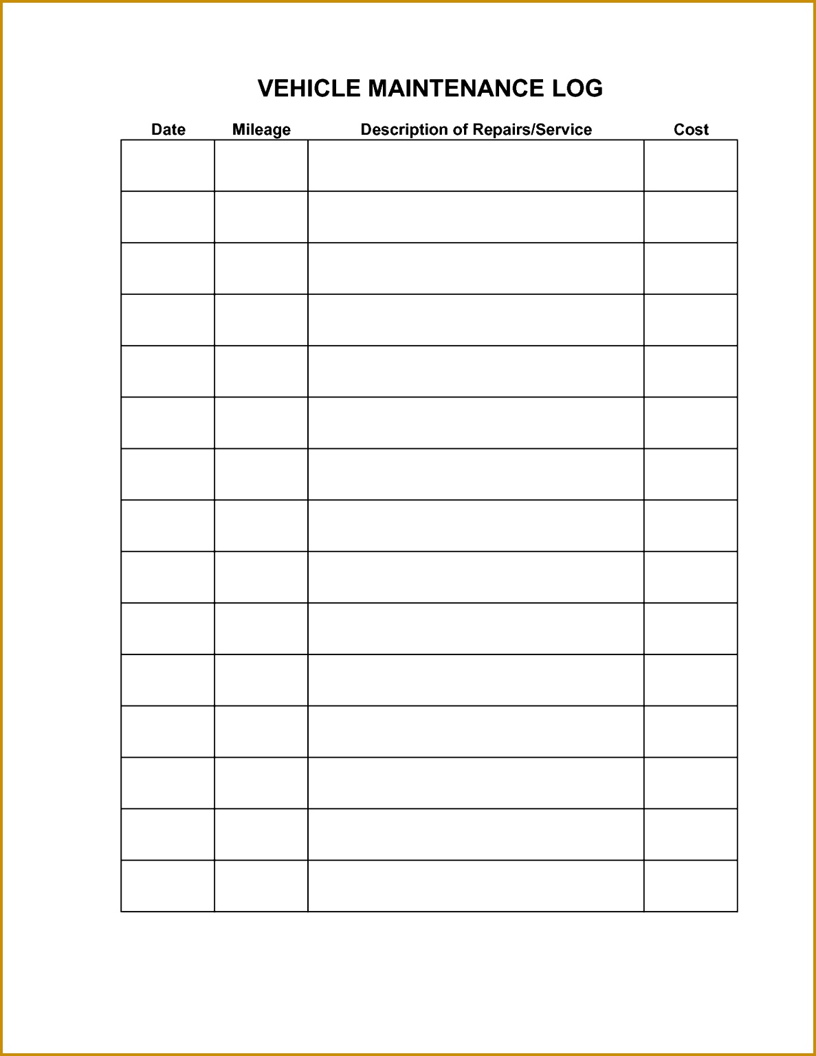 sheets simple car maintenance log and schedule template example 15361187