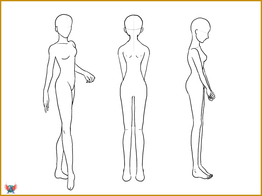 pin Drawn anime outline female 2 837627