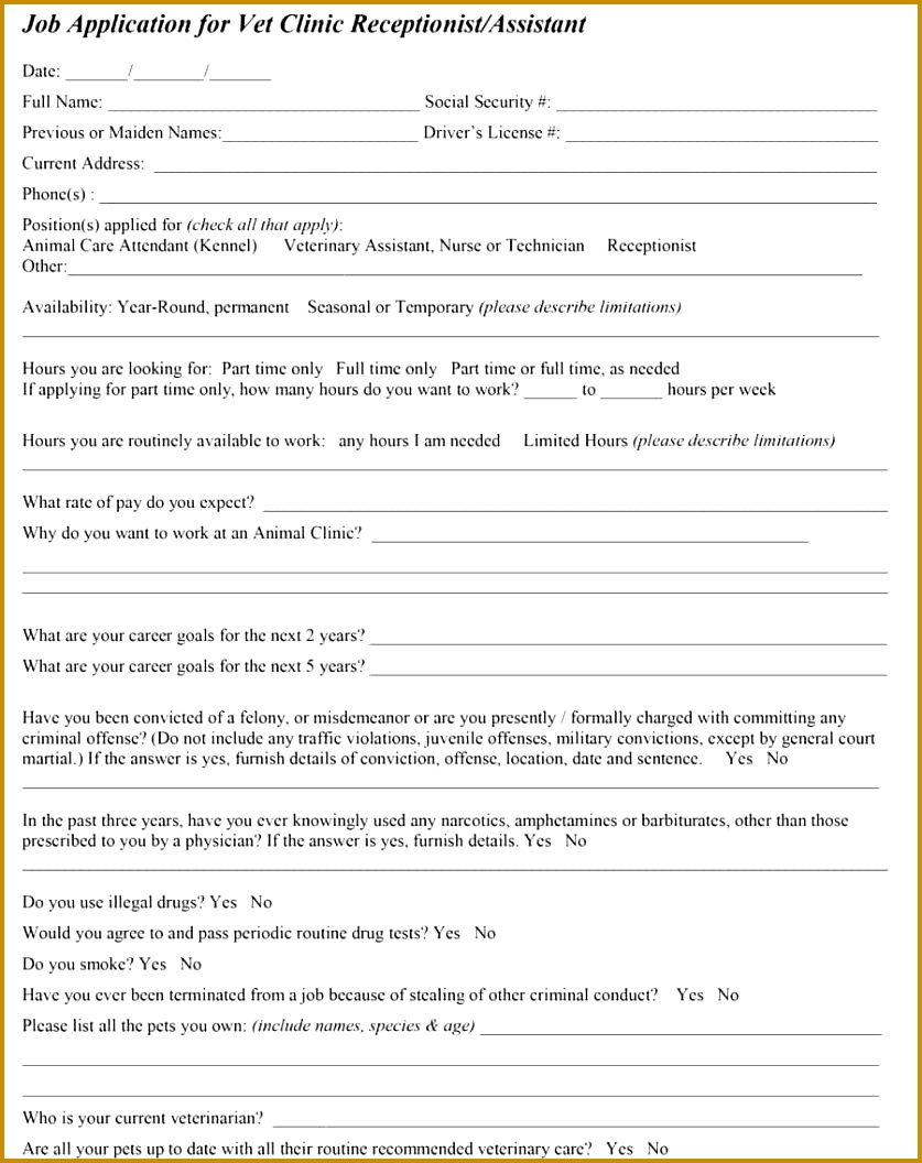 Printable employment application template 06 1056837