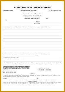 Printable Sample Construction Contract Template Form 308219
