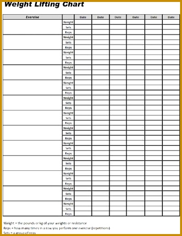 Free Workout Chart Template Fitness Pinterest dctwg Here is one of my free weightlifting charts 482372