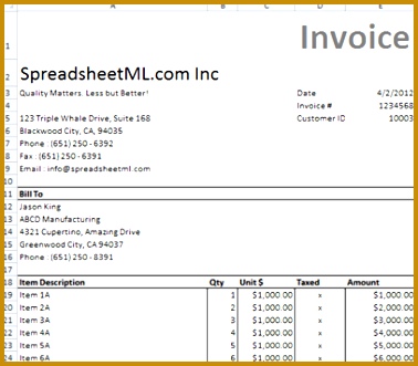 Invoice Template Xls 331378
