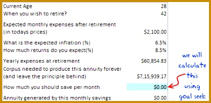 Make a financial model to estimate your monthly savings to meet retirement goals 204418