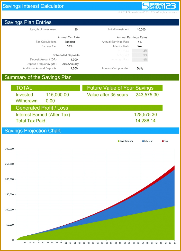 Savings Interest Calculator 1028744