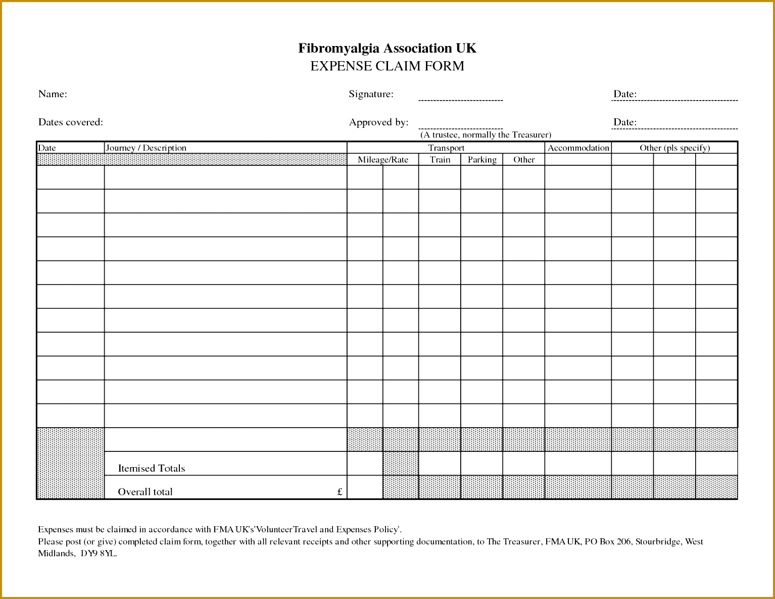 expenses form template 11851534