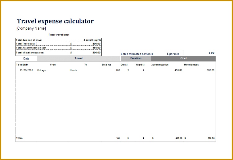 Travel Expense Calculator 518751
