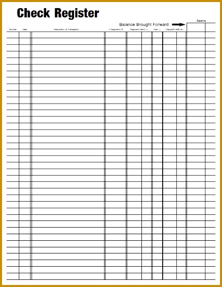 free checkbook register 13 Best of Blank Bank Ledger Printable kids sign in sheet 565438