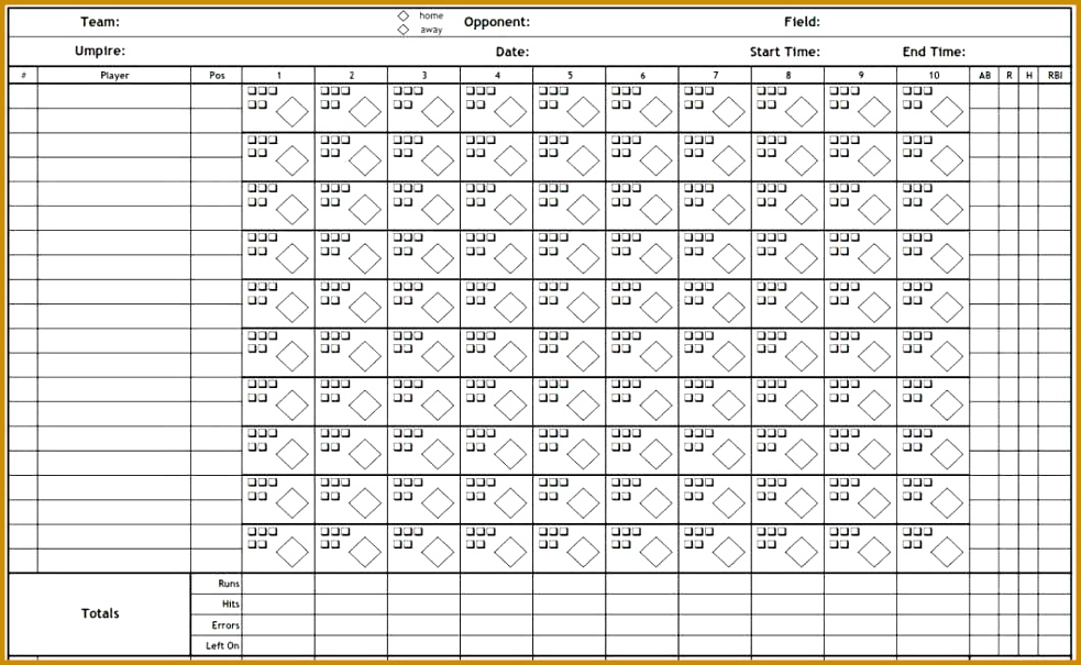 baseball score card printable pdf baseball scorecard lineup 605983