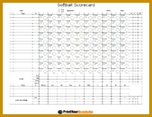 Printable Softball Scorecards Softball Score Sheet 219169