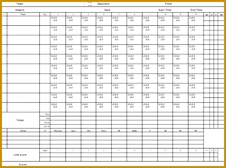 Baseball Scoresheet Blank Baseball Scorecard Baseball Scoreboard Template – 8 Free Word Excel Pdf Documents Baseball Scoresheet Template 06 Baseball 345465