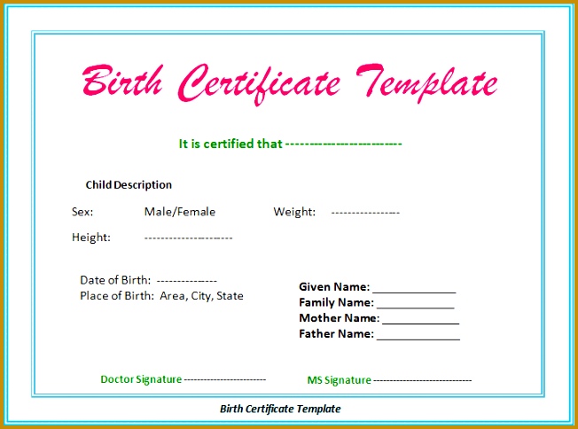 birth certificate template 484652