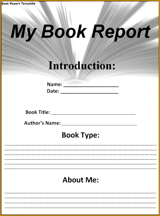 book report template page 873647