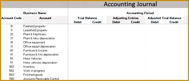 Accounting Journal Template 316738