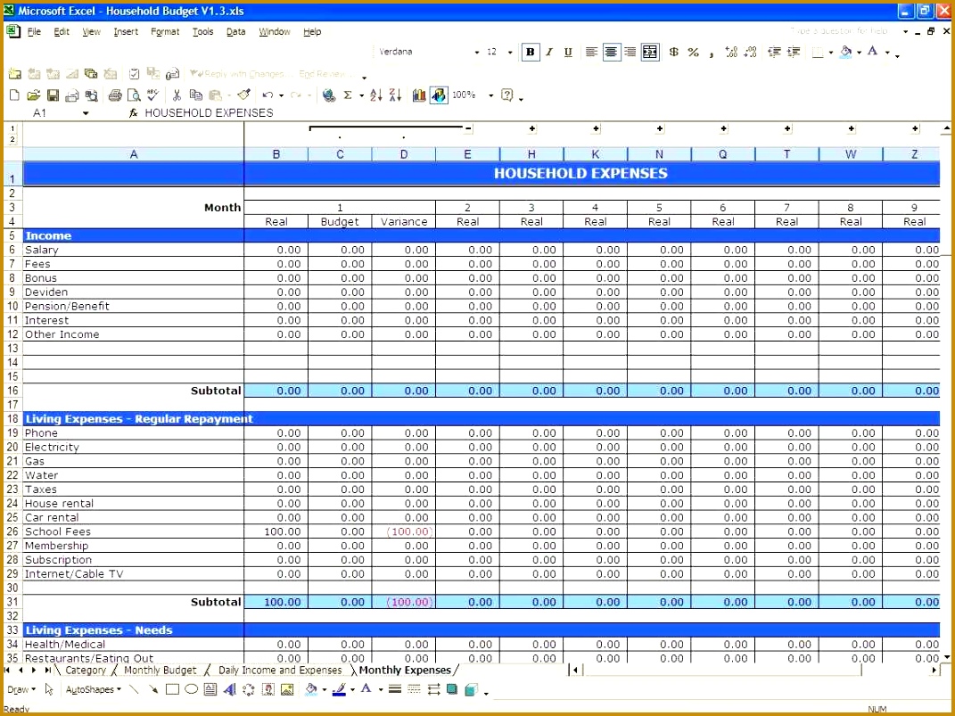 Best Excel Template For Small Business Accounting And Excel Spreadsheet Template For Bud 1071803