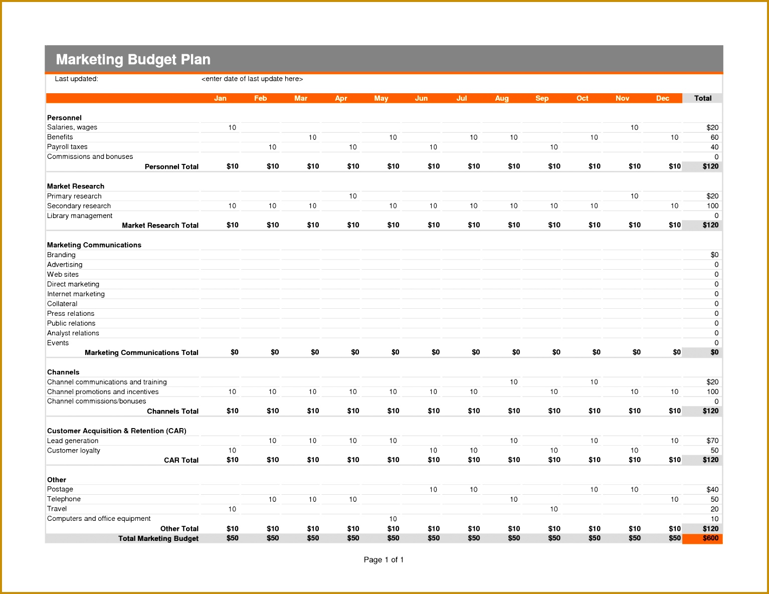 marketing plan bud templates bud ing Download excel 15341185