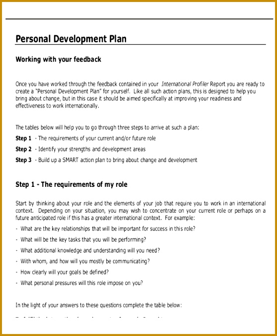 Personal Business Plan Template 678558