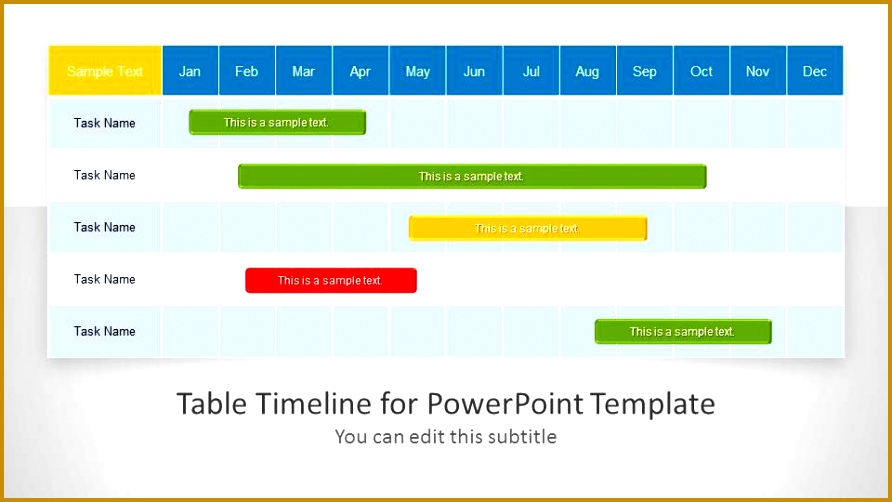 Table Timeline Template for PowerPoint 502892