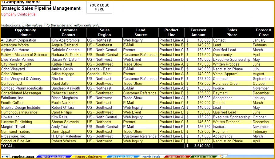 Excel Download Sales Funnel Management Spreadsheet 523906